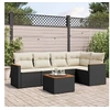 Image de Salon de Jardin avec Coussins 6 pcs, Canapés de Terrasse, Ensemble de Meubles de Patio, Mobilier d'Extérieur, Noir 3258353