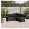 Image de Salon de Jardin avec Coussins 5 pcs, Canapés de Terrasse, Ensemble de Meubles de Patio, Mobilier d'Extérieur, Noir 3258359