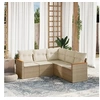 Image de Salon de Jardin avec Coussins 5 pcs, Canapés de Terrasse, Ensemble de Meubles de Patio, Mobilier d'Extérieur, Beige 3258362