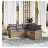 Image de Salon de Jardin avec Coussins 5 pcs, Canapés de Terrasse, Ensemble de Meubles de Patio, Mobilier d'Extérieur, Beige 3258363