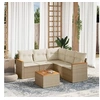 Image de Salon de Jardin avec Coussins 6 pcs, Canapés de Terrasse, Ensemble de Meubles de Patio, Mobilier d'Extérieur, Beige 3258369
