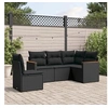 Image de Salon de Jardin avec Coussins 5 pcs, Canapés de Terrasse, Ensemble de Meubles de Patio, Mobilier d'Extérieur, Noir 3258373