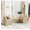Image de Salon de Jardin avec Coussins 5 pcs, Canapés de Terrasse, Ensemble de Meubles de Patio, Mobilier d'Extérieur, Beige 3258376