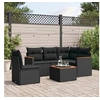 Image de Salon de jardin modulable 5 personnes 6 pieces noir 62.0 x 62 x 69 resine tressee