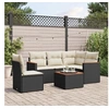 Image de Salon de Jardin avec Coussins 6 pcs, Canapés de Terrasse, Ensemble de Meubles de Patio, Mobilier d'Extérieur, Noir 3258381