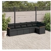 Image de Salon de Jardin avec Coussins 6 pcs, Canapés de Terrasse, Ensemble de Meubles de Patio, Mobilier d'Extérieur, Noir 3258387