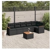 Image de Salon de Jardin avec Coussins 7 pcs, Canapés de Terrasse, Ensemble de Meubles de Patio, Mobilier d'Extérieur, Noir 3258394