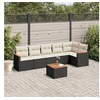 Image de Salon de Jardin avec Coussins 7 pcs, Canapés de Terrasse, Ensemble de Meubles de Patio, Mobilier d'Extérieur, Noir 3258395