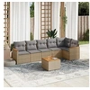 Image de Salon de Jardin avec Coussins 7 pcs, Canapés de Terrasse, Ensemble de Meubles de Patio, Mobilier d'Extérieur, Beige 3258398