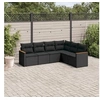 Image de Salon de Jardin avec Coussins 6 pcs, Canapés de Terrasse, Ensemble de Meubles de Patio, Mobilier d'Extérieur, Noir 3258401