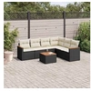 Image de Salon de Jardin avec Coussins 7 pcs, Canapés de Terrasse, Ensemble de Meubles de Patio, Mobilier d'Extérieur, Noir 3258409