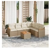 Image de Salon de Jardin avec Coussins 7 pcs, Canapés de Terrasse, Ensemble de Meubles de Patio, Mobilier d'Extérieur, Beige 3258411