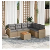 Image de Salon de jardin modulable 7 pieces beige 6 personnes 62 x 62 x 69 cm rotin
