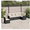 Image de Salon de Jardin avec Coussins 6 pcs, Canapés de Terrasse, Ensemble de Meubles de Patio, Mobilier d'Extérieur, Noir 3258416