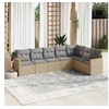 Image de Salon de Jardin avec Coussins 7 pcs, Canapés de Terrasse, Ensemble de Meubles de Patio, Mobilier d'Extérieur, Beige 3258433