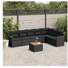 Image de Salon de Jardin avec Coussins 8 pcs, Canapés de Terrasse, Ensemble de Meubles de Patio, Mobilier d'Extérieur, Noir 3258436