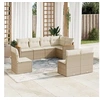 Image de Salon de Jardin avec Coussins 8 pcs, Canapés de Terrasse, Ensemble de Meubles de Patio, Mobilier d'Extérieur, Beige 3258446