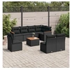 Image de Salon de Jardin avec Coussins 9 pcs, Canapés de Terrasse, Ensemble de Meubles de Patio, Mobilier d'Extérieur, Noir 3258450