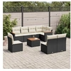 Image de Salon de Jardin avec Coussins 9 pcs, Canapés de Terrasse, Ensemble de Meubles de Patio, Mobilier d'Extérieur, Noir 3258451