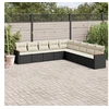 Image de Salon de Jardin avec Coussins 9 pcs, Canapés de Terrasse, Ensemble de Meubles de Patio, Mobilier d'Extérieur, Noir 3258458