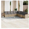 Image de Salon de jardin modulable resine tressee 9 pieces 9 personnes 62.0 x 62 x 69 beige