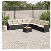 Image de Salon de Jardin avec Coussins 10 pcs, Canapés de Terrasse, Ensemble de Meubles de Patio, Mobilier d'Extérieur, Noir 3258465
