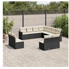 Image de Salon de Jardin avec Coussins 11 pcs, Canapés de Terrasse, Ensemble de Meubles de Patio, Mobilier d'Extérieur, Noir 3258486