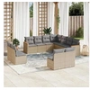 Image de Salon de Jardin avec Coussins 11 pcs, Canapés de Terrasse, Ensemble de Meubles de Patio, Mobilier d'Extérieur, Beige 3258489