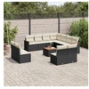 Image de Salon de Jardin avec Coussins 12 pcs, Canapés de Terrasse, Ensemble de Meubles de Patio, Mobilier d'Extérieur, Noir 3258493