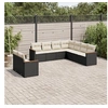 Image de Salon de Jardin avec Coussins 9 pcs, Canapés de Terrasse, Ensemble de Meubles de Patio, Mobilier d'Extérieur, Noir 3258500
