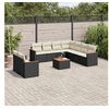 Image de Salon de Jardin avec Coussins 10 pcs, Canapés de Terrasse, Ensemble de Meubles de Patio, Mobilier d'Extérieur, Noir 3258507