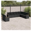 Image de Salon de Jardin avec Coussins 10 pcs, Canapés de Terrasse, Ensemble de Meubles de Patio, Mobilier d'Extérieur, Noir 3258513