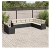 Image de Salon de Jardin avec Coussins 10 pcs, Canapés de Terrasse, Ensemble de Meubles de Patio, Mobilier d'Extérieur, Noir 3258514
