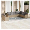 Image de Salon de Jardin avec Coussins 10 pcs, Canapés de Terrasse, Ensemble de Meubles de Patio, Mobilier d'Extérieur, Beige 3258517