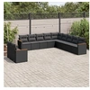 Image de 11-delige Loungeset met kussens poly rattan zwart3258527