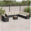 Image de Salon de Jardin avec Coussins 6 pcs, Canapés de Terrasse, Ensemble de Meubles de Patio, Mobilier d'Extérieur, Noir 3257219
