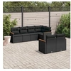 Image de Salon de Jardin avec Coussins 7 pcs, Canapés de Terrasse, Ensemble de Meubles de Patio, Mobilier d'Extérieur, Noir 3258541