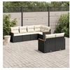 Image de Salon de Jardin avec Coussins 7 pcs, Canapés de Terrasse, Ensemble de Meubles de Patio, Mobilier d'Extérieur, Noir 3258542