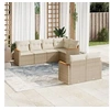 Image de Salon de Jardin avec Coussins 7 pcs, Canapés de Terrasse, Ensemble de Meubles de Patio, Mobilier d'Extérieur, Beige 3258544