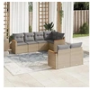 Image de Salon de Jardin avec Coussins 7 pcs, Canapés de Terrasse, Ensemble de Meubles de Patio, Mobilier d'Extérieur, Beige 3258545