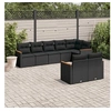 Image de 8-delige Loungeset met kussens poly rattan zwart3258548