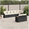 Image de Salon de Jardin avec Coussins 8 pcs, Canapés de Terrasse, Ensemble de Meubles de Patio, Mobilier d'Extérieur, Noir 3258549