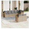 Image de Salon de Jardin avec Coussins 8 pcs, Canapés de Terrasse, Ensemble de Meubles de Patio, Mobilier d'Extérieur, Beige 3258552