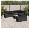 Image de 9-delige Loungeset met kussens poly rattan zwart3258555