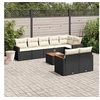 Image de Salon de Jardin avec Coussins 9 pcs, Canapés de Terrasse, Ensemble de Meubles de Patio, Mobilier d'Extérieur, Noir 3258556