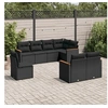 Image de 8-delige Loungeset met kussens poly rattan zwart3258562
