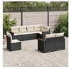 Image de Salon de Jardin avec Coussins 8 pcs, Canapés de Terrasse, Ensemble de Meubles de Patio, Mobilier d'Extérieur, Noir 3258563