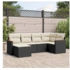 Image de Salon de Jardin avec Coussins 6 pcs, Canapés de Terrasse, Ensemble de Meubles de Patio, Mobilier d'Extérieur, Noir 3258577