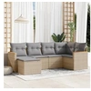 Image de Salon de Jardin avec Coussins 6 pcs, Canapés de Terrasse, Ensemble de Meubles de Patio, Mobilier d'Extérieur, Beige 3258580
