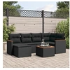 Image de Salon de Jardin avec Coussins 7 pcs, Canapés de Terrasse, Ensemble de Meubles de Patio, Mobilier d'Extérieur, Noir 3258583